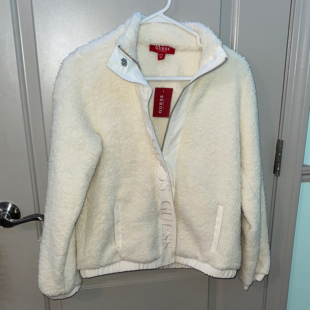 Guess Cream Fleece Jacket